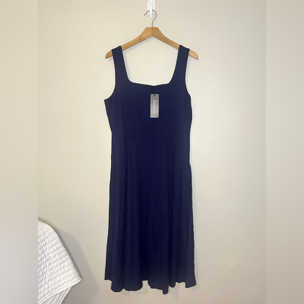 Amazon | Dark Blue Corset Style Midi Dress